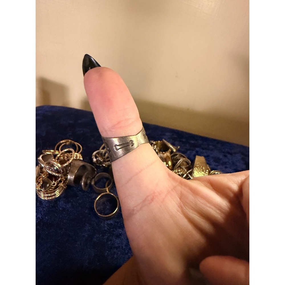 Vintage Mexican Sterling Silver Santa Muerte Skull Band Ring MEX 925 Size 11 - Picture 4 of 5